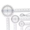 6pcs PVC Material 360° Goniometer Set Transparent Clear Angle Ruler Set  Physical Measurement