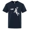 Summer Mens Tshirt High Quality 100 Cotton Funny Astronaut Print Casual Loose Cool Men Casual Loose Oneck Men Tshirt Tee Top
