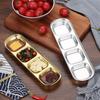 Korean Style Seasoning Dish Gold Silver Color Stainless Steel Barbecue Sauce Plate Tableware BBQ Restaurant Kitchen Tool