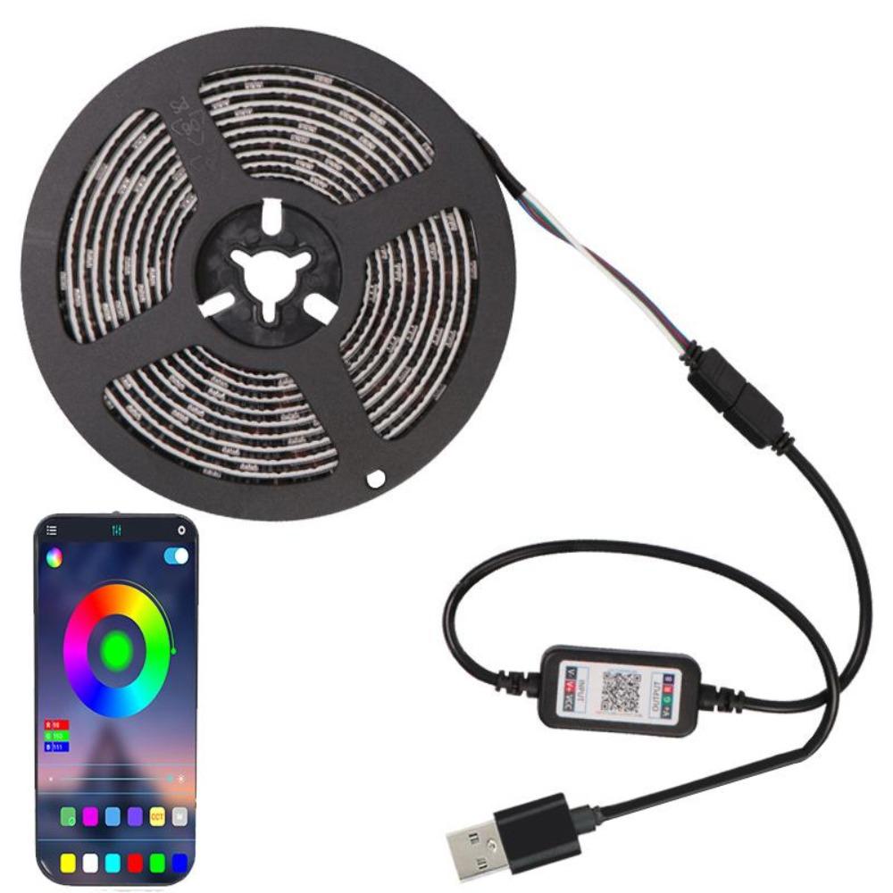 RGB LED Strip Light SMD 5050 USB APP Control Bluetooth Flexible Tape Diode Ribbon for TV Backdrop Living Room Bedroom