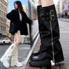 Thick-soled Tube Boots Stacking Boots Women's New Heightening Western Boots Long Boots High Knight Boots White High Heel Black