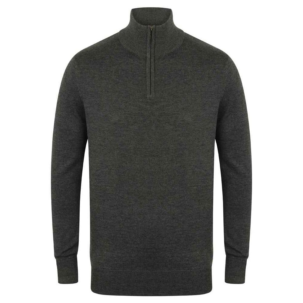 Henbury Mens Quarter Zip Jumper