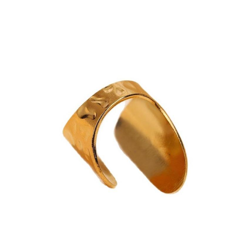 Premium Stainless Steel Ring Opening Retro Geometric Line Ring Hydraulic Titanium Steel Jewelry