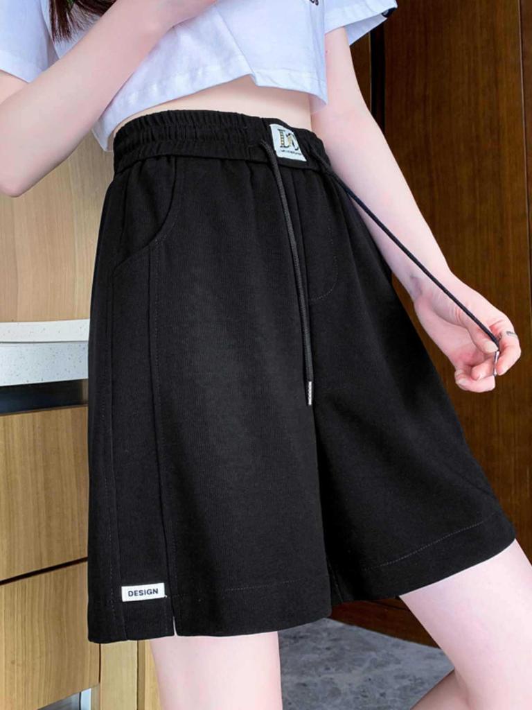 Women's Pink Wide-Leg Summer Sport Shorts, Loose Fit, Mid-Length, Casual Five-Point Pants, 2025 Hot Style