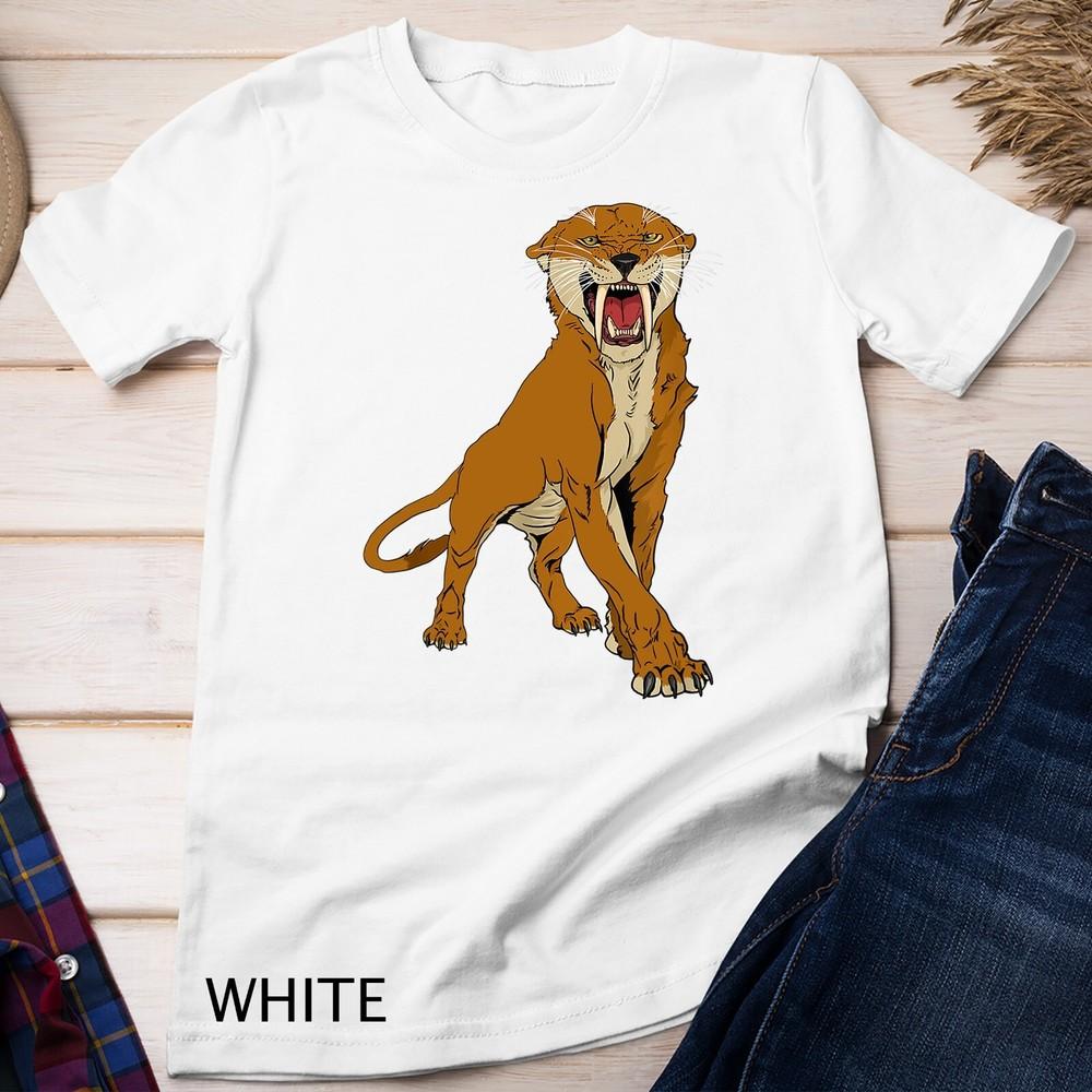 

Saber Toothed Cat Head Gift for Saber Toothed Tiger Lovers Unisex T-shirt XL