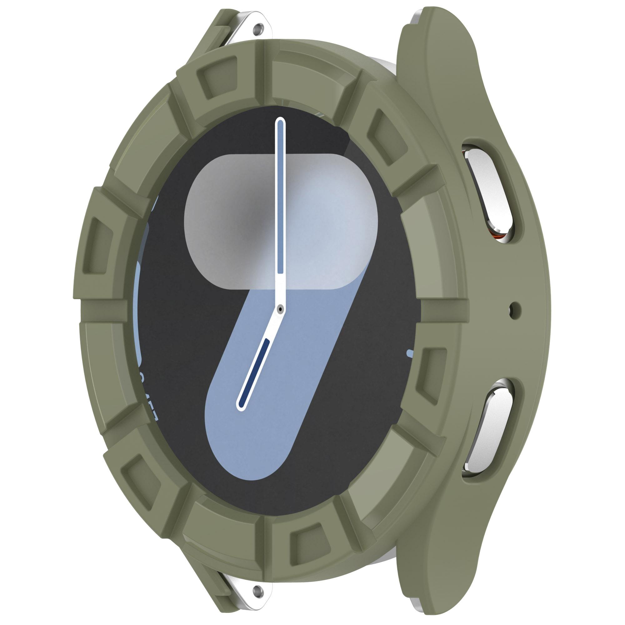 

For Samsung Galaxy Watch7 40mm Watch Case Hollow Armor Soft TPU Watch Frame Green