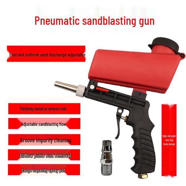 Handheld Portable Pneumatic Sandblasting Gun - Gravity-Feed Dry Sandblaster for Hardware Tools