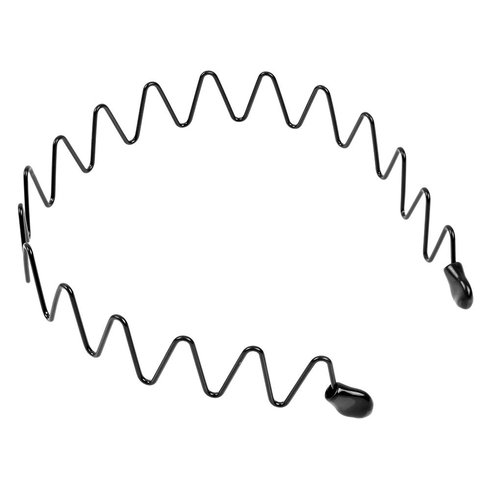 Unisex Men Women Black Metal Wavy Headband Invisible Sports Female Back Non-slip Wave Hairband Bangs Holder Hair Accessories