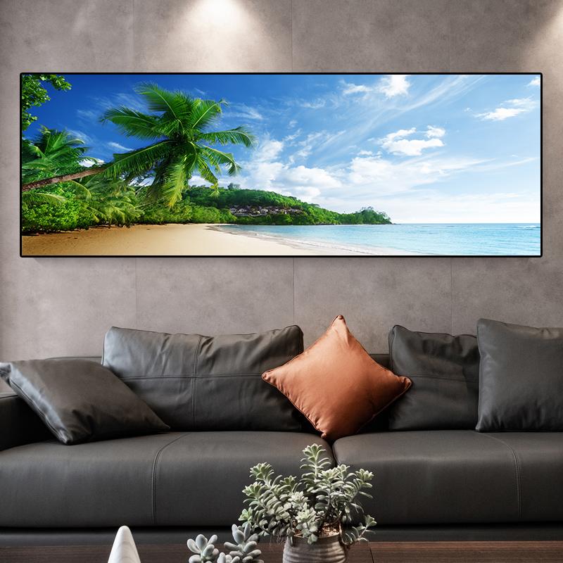 Landscape Tropical Sea Beach Canvas Painting Palm Tree Posters And Prints Wall Art Pictures Living Room Home Decor No Frame