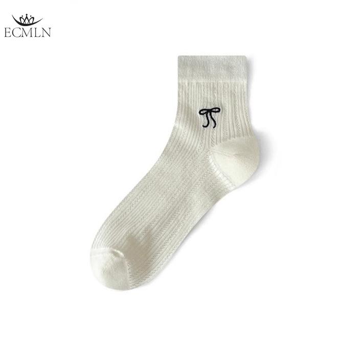 Women's Socks New Style Pure Color Sweet Lolita Socks Bow Socks Thin Cotton Mesh Socks