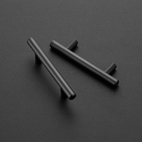 8-Piece Stainless Steel Cabinet Handles, Drawer Pulls, Cupboard Pulls, Door Handles, Furniture Handles with Screws (Black, 96mm)