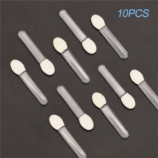 10pcs Single Head Eye Shadow Brush Transparent Rod Eyeliner Brush Applicator Beauty Makeup Tools