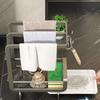 Multifunctional Wall-mounted Dishcloth Rack 2 Layers Space Saving Kitchen Storage Rack Countertop Sink Drain Rack Kitchen