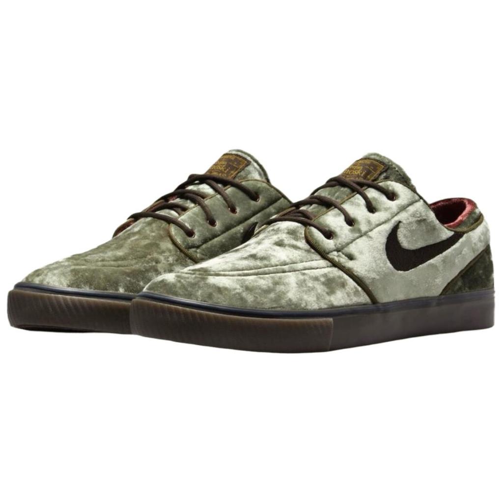 Nike Sb Zoom Janoski OG+ Se Medium Olive Baroque Brown Dark Team Red Velvet Brown  Skateboard Shoes FZ1302-200
