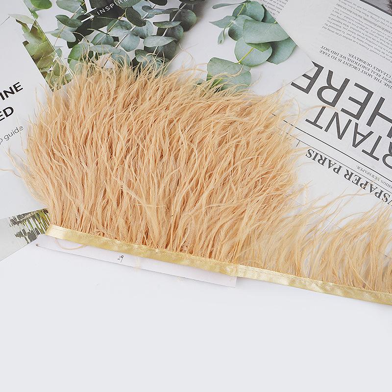 8-10Cm Ostrich Feather Wedding Dress Diy Performance Clothing Accessories Feather Tassel Including Webbing