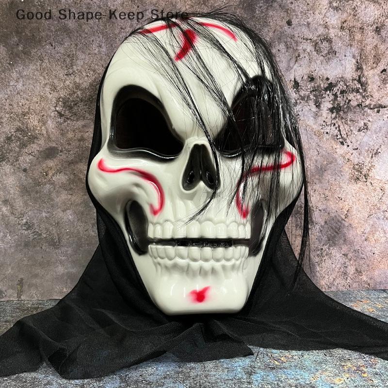 Maska Vřískot Duch Tvář Prodyšná Halloween Síťovina Lebka Pokrývky Hlavy Hrůza Cosplay Párty