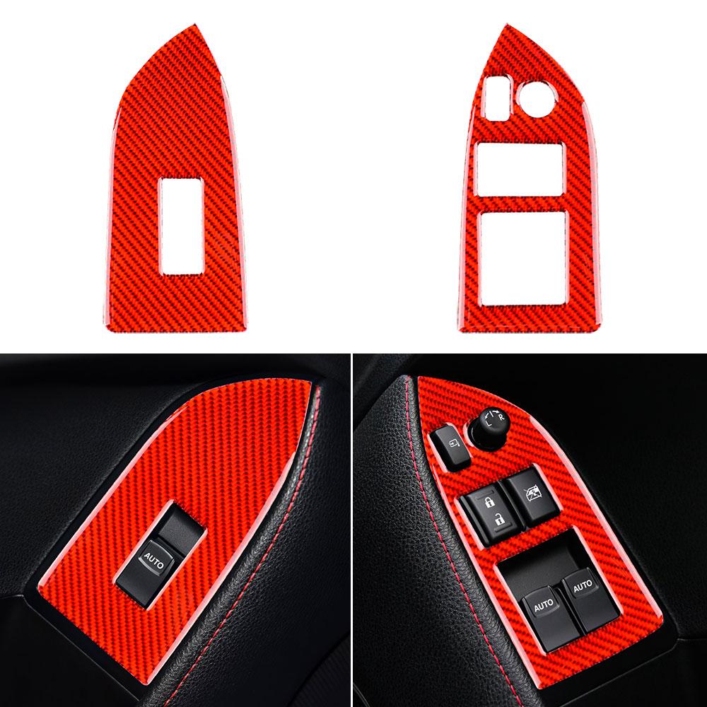 Real Soft Carbon Fiber LHD RHD Sticker for Subaru BRZ  Toyota GT86 2012-2020 Interior Trim Car Window Switch Button Frame Cover