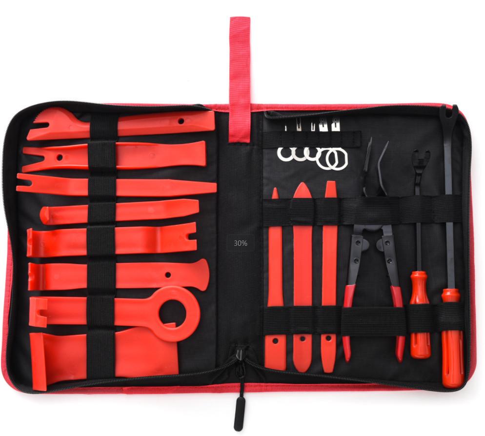 

19-Piece Red & Blue Car Panel and Audio Trim Removal Tool Kit червоний