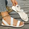 Women's Fashion Plus Size Flat Sandals with Wide Straps Open Toe Casual Summer Footwear for Everyday Wear and Outdoor Activities