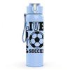 1PC Live Love Soccer Badge Print 750ml Color Plastic Sports Water Bottle Leakproof Flip Straw Lid Suitable for Sports Office Home Use