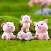 1 Set Kawaii Mini Pigs Dollhouse Fairy Garden Landscape Family Accessories Living Room Decoration