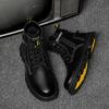 Brand Autumn Winter Men Genuine Leather Boots Casual Motorcycle Boots Men Outdoor Military Ankle Boots Side Zipper Snow Shoes