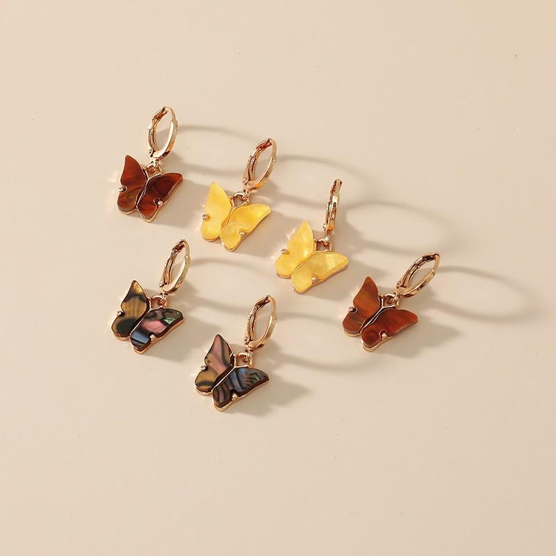Trendy Multicolor Butterfly Shell 3-Piece Earring Set