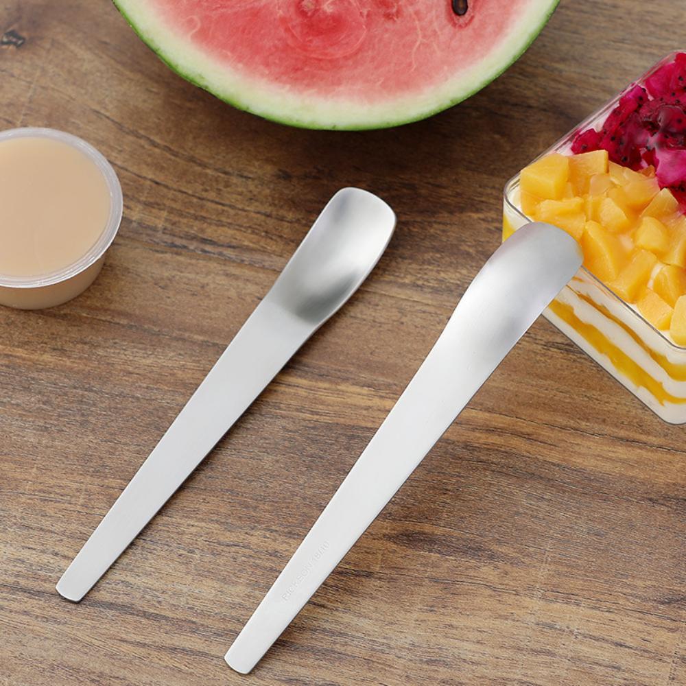 

Stainless Steel Household Dessert Spoon Flat Headed Cake Spoon Kitchen Stirring Spoon
