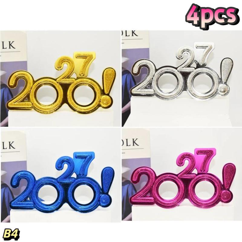 2027 Number Eyeglasses Happy New Year Glasses Diamond Glitter Sunglasses Cosplay Prop Xmas Party Decoration Funny Glasses