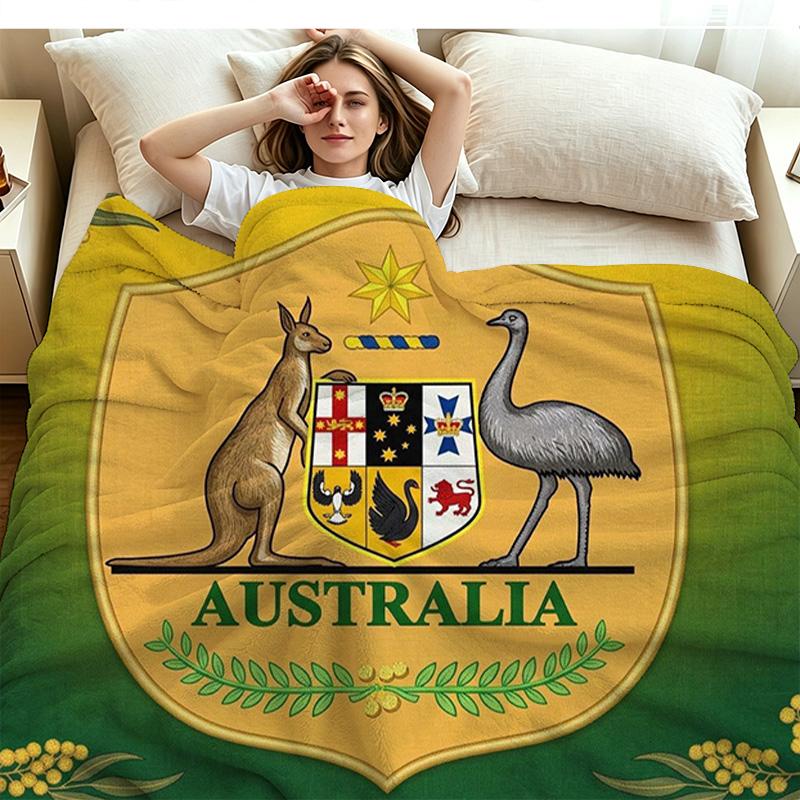 Socceroos Print Flannel Blanket High Quality Warm Comfortable Cover for All Seasons Perfect for Gifts Home Decor