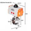 OD19-51mm Pipe 304/316L Stainless 1.5" 2" Tri Clamp Steel Sanitary Butterfly Valve With Pneumatic actuator For Home Brew