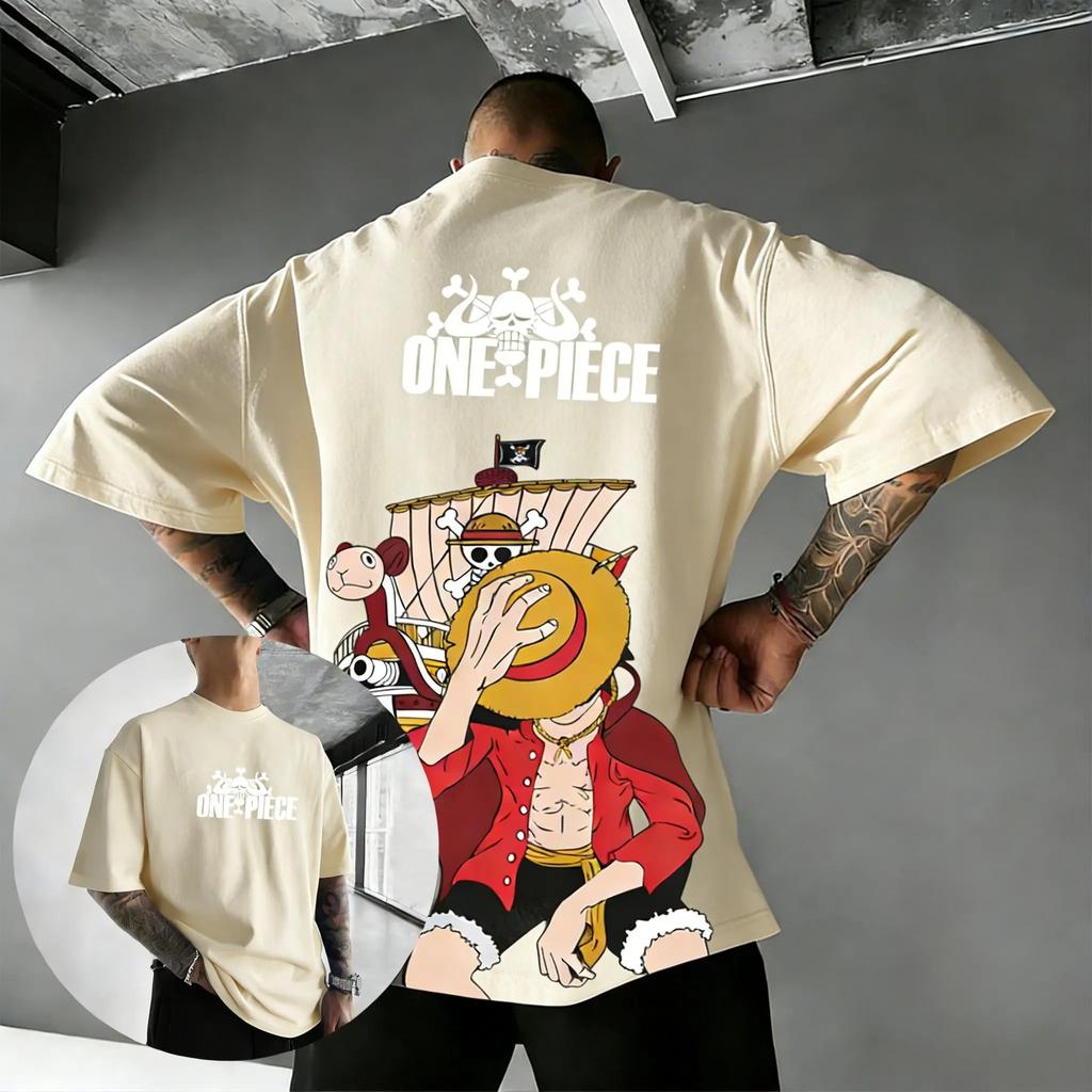 One Piece Luffy Anime Men's T Shirt Cotton Short Sleeve Tee 2026 Summer Streetwear Graphic Print Casual Tops Y2k Clothes Unisex