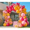 Yellow Pink Balloon Garland - Double Stuffed Baby Pink Peach Balloons Different Sizes Pastel Coral Balloon Arch Kit For Birthday Summer Baby Shower