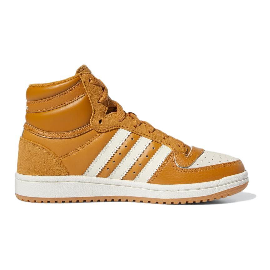 Adidas Originals Top Ten Synthetic Leather Comfortable Durable High-Top Kids Sneakers Kids Sneakers Yellow White IF2707
