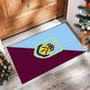 Burnley Football Print Crystal Velvet Rug, Comfortable Water Absorbent Non Slip Indoor Floor Carpet