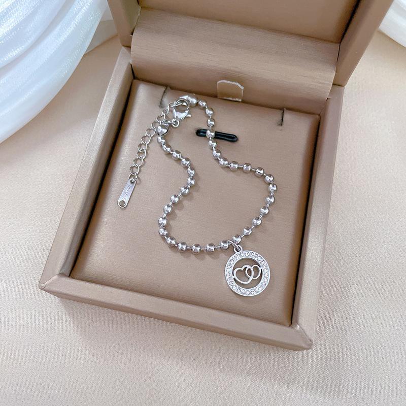 Донгмен Персонализированный Круглый Браслет с Двойным Кольцом Любви Женский Ретро Подарок Девушке на День Рождения