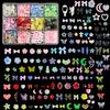Hot Selling 12-Grid Red Butterfly Strawberry Heart 3D French Nail Art Decoration Plastic Alloy Resin Rhinestones Accessories
