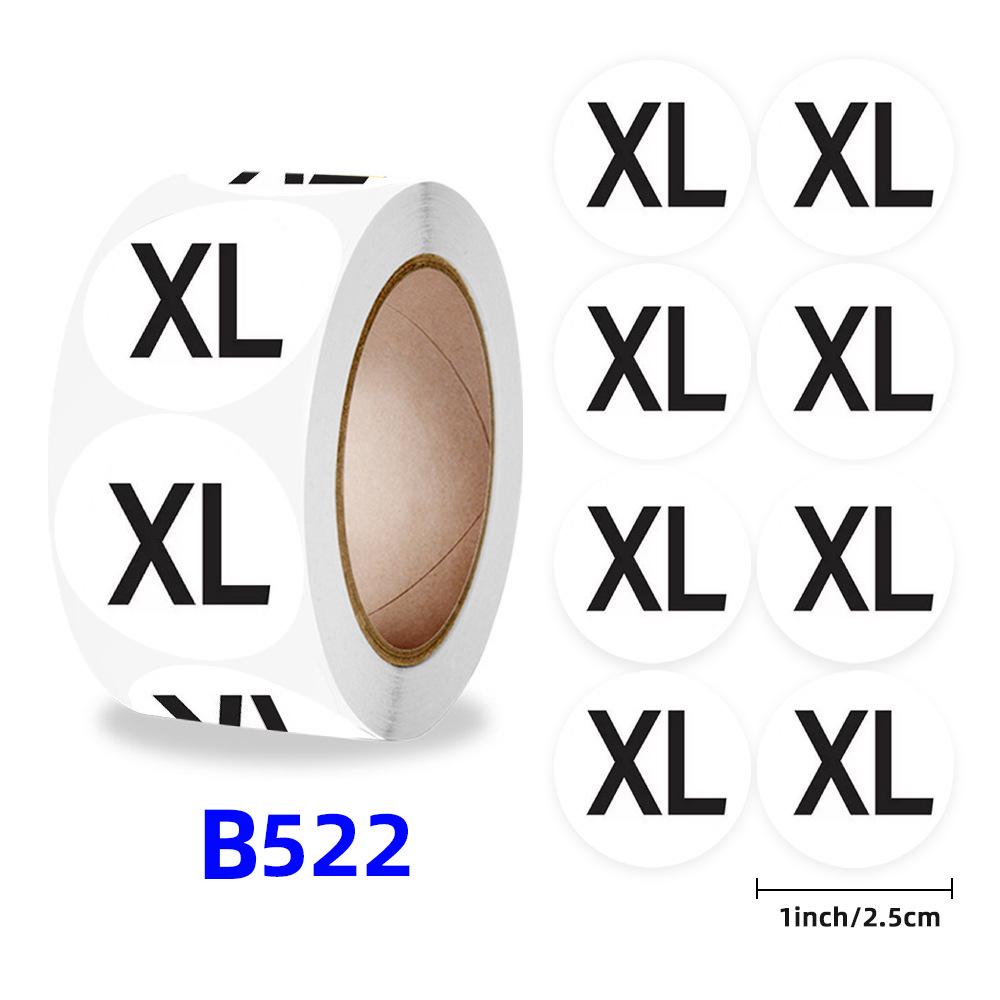 

1-Inch Self-Adhesive Size Labels for Clothing, Shoes, and Hats