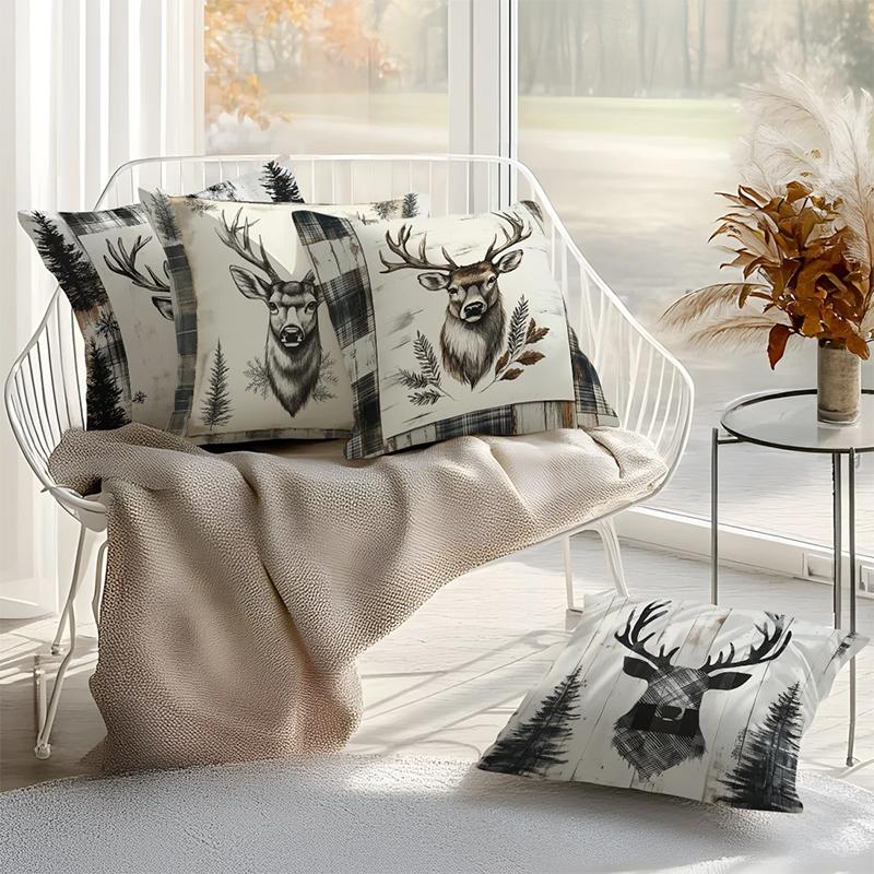 Decorazioni per la Casa Teste di Cervo & Fantasia Foresta Copricuscini Fantasia Copricuscino Adatto per Divano Camera da Letto Auto