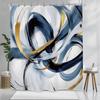 Abstract Black Shower Curtain Modern Minimalist Contemporary Geometric Line Neutral Bathroom Set Accessories Decor With