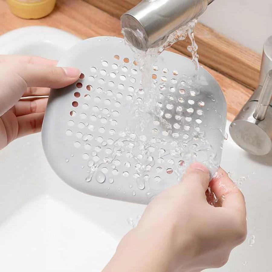 1/2/5PCS Square Silicone Floor Drain Sticker Bathroom Sewer Hair Filter Drain Cover Home Bathroom Floor Drain Mat
