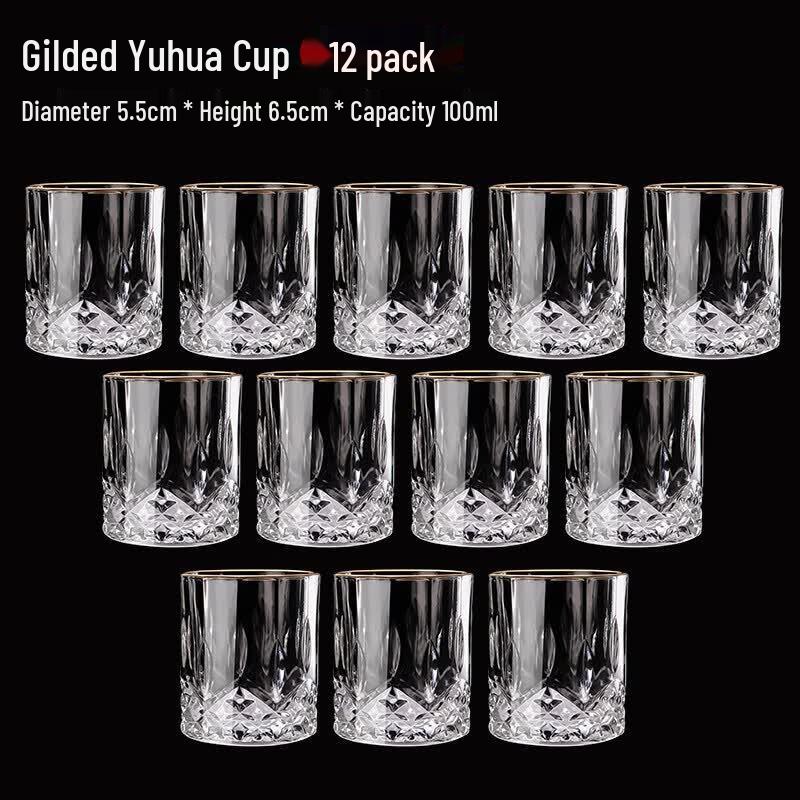 Youluo Gold-Painted Crystal Glass for Liquor & Tea