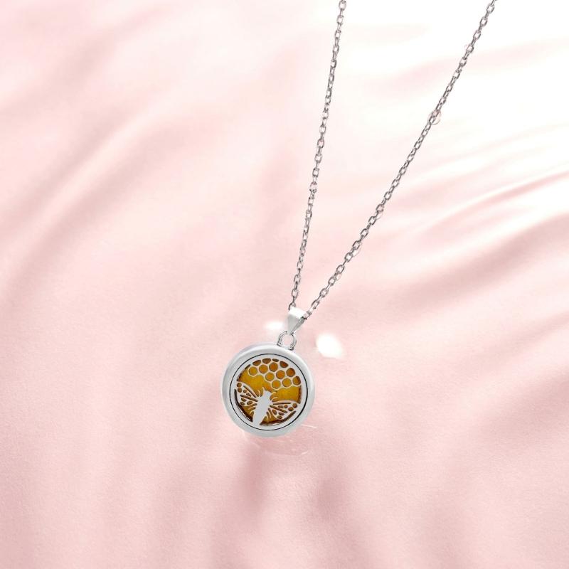 Scented Pendant Necklace Trees Of Life Essential Oil Diffuser Stainless Steel Neckchain with Lockets Pendant For Women