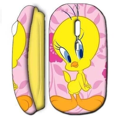 Ratón Inalámbrico - Titi - Diseño Rosa Amarillo - USB Wi-Fi - Compatible Mac y PC - Color Amarillo