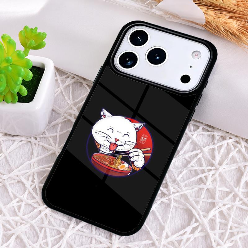 

Neko Ramen Japan Cat Shockproof Phone Case for iPhone 17 Air 16e 15 11 12 14 13 Pro Max Cover Coque iPhone 16 Plus