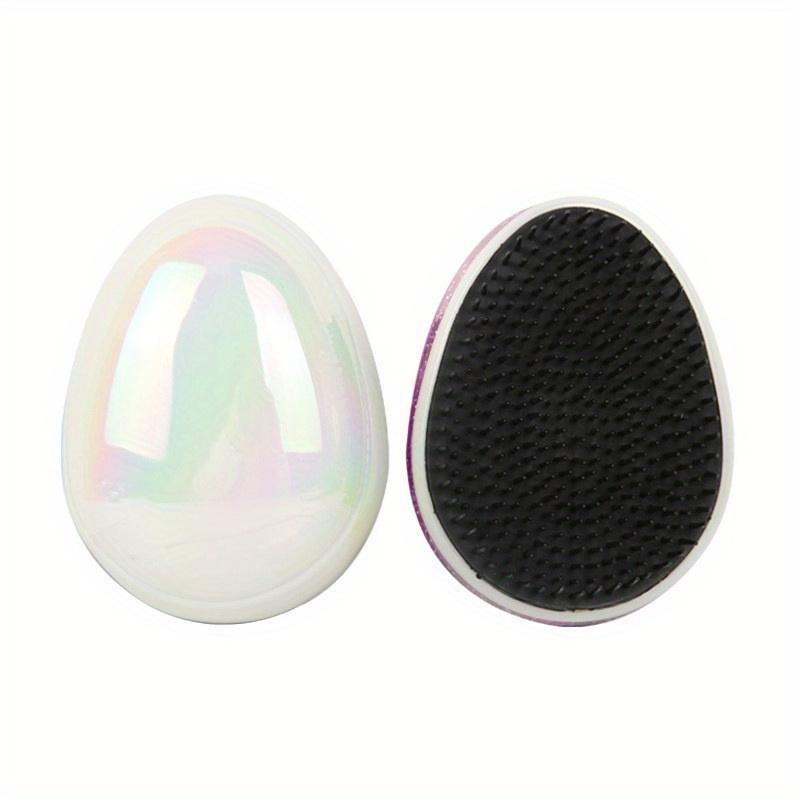 1pcs Mini Tangle Hair Comb Egg Shape Anti Static Soft Massage Hairbrush Glitter Travel Smoothing Brush Hair Styling Tools