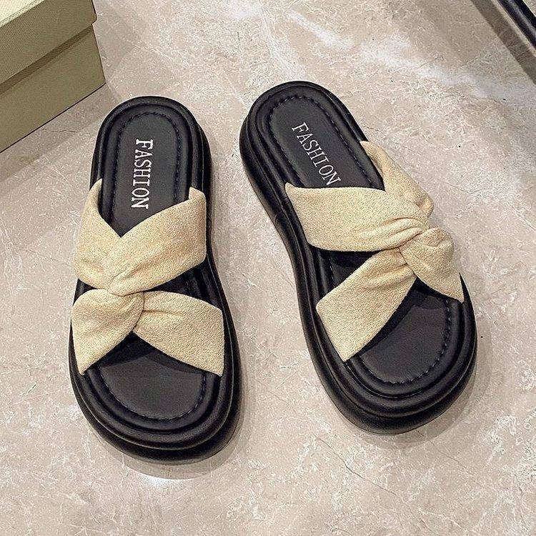 Cool slippers women's summer wear new with skirt platform beach sandals fashionable pregnant women's one-word drag
