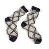 Sweet and Pure Summer Transparent Thin Crystal Silk Heart-shaped Glass Fiber Mid-calf Socks