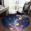 1pc Enchanted Butterflies in Starry Sky Round carpet, Made of Polyester,Perfect for Decorating Office Chairs, Living Rooms,Vibrant Decorative Rug