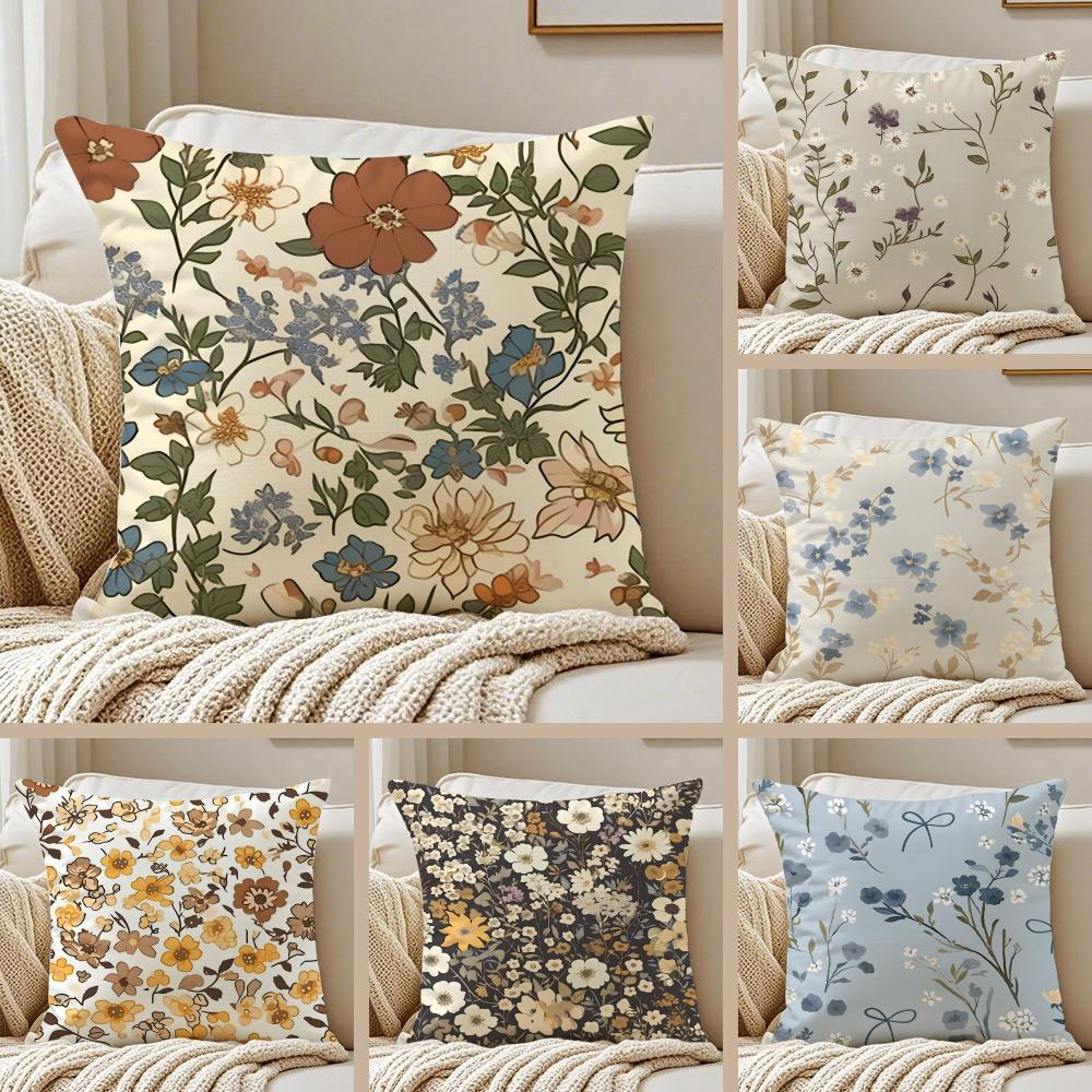 Retro Floral Classical Elegant Style Cushion Cover Pillowcase Antidustmite Living Room Sofa Decor Cushion Room